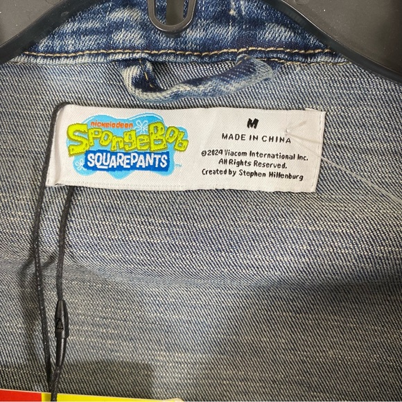 SpongeBob Denim Jean Jacket Off To The Races Women Size Medium Rare - Picture 15 of 16